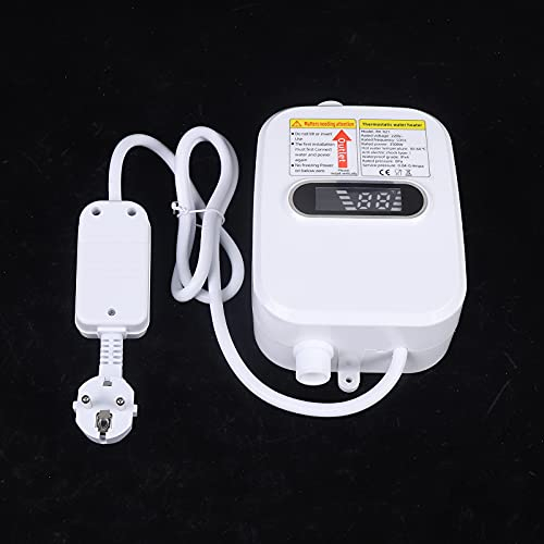 Mini chauffe-eau instantané électrique 3500 W avec protection contre les fuites Chauffe-eau thermostatique sans réservoir pour salle de bain, cuisine, prise UE 220 V