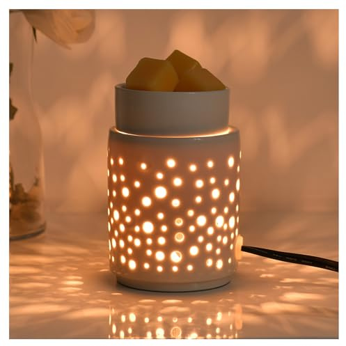 nawaza Ceramic Wax Melt Warmer,Candle Wax Warmer Night Light,2-in-1 Electric Wax Melter and Fragrance Warmer for Scented Candle Wax Burner Home Office Decor Mothers Day Birthday Gifts for Women(dot)