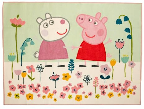 Franco Peppa Pig & Suzie Kinderzimmerteppich, rutschfest, 175,3 x 132,1 cm, offizielles Lizenzprodukt
