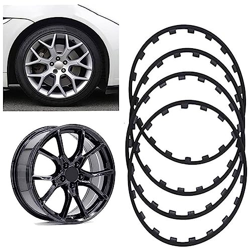 UIHECTA 16/17/18/19/20 Pouce Protecteurs De Jantes, Garniture De Protection De Garde De Jantes Automobiles, Anti-Collision Anti-Rayures Kit De Garnitures De Remise en éTat De Voiture,Noir,19in