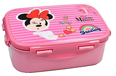 OM SUPPLIES Lonchera reutilizable con personajes de dibujos animados de Minnie para niños y niños (Minnie)