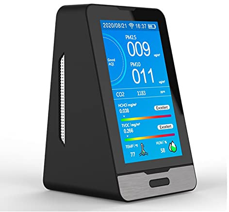 ,Detectores de Gases Dióxido de Carbono CO2 Formaldehyde Polvo TVOC con Tuya Smart WiFi Conexión Tiempo de grabación de Tiempo Detector