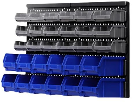 30-Behälter An Der Wand Montiert Lagerregal, Lagerplätze Teileregal, Schwerlast Garage Werkzeug-Organizer, für Schrauben, Nüsse, Bolzen, Und Kleine Hardwareteile ( Farbe : Multi-colored , Größe : 3PCS