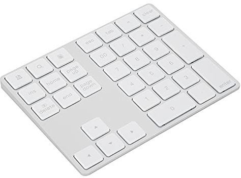 Cyllde Tastierino Numerico BT, Tastierino Numerico Wireless Ricaricabile dal Design Sottile in Alluminio, Tastiera Numerica Esterna Sottile a 34 Tasti Per Laptop, PC