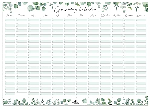 A2 Geburtstagskalender jahresunabhängig I immerwährender Wandkalender I CreativeRobin