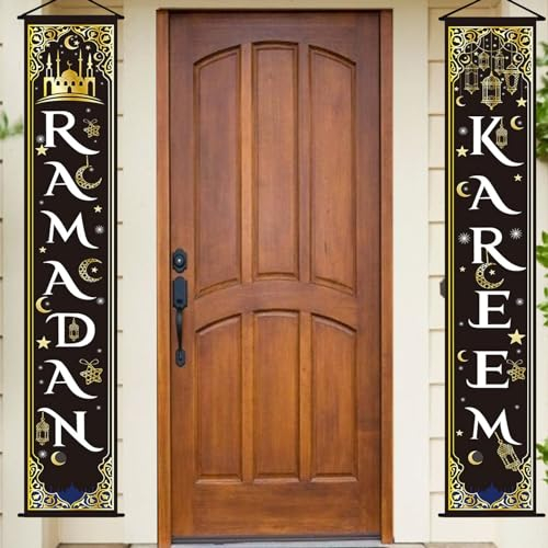 Ramadan Dekoration, Ramadan Mubarak Dekorationen Banner, Eid Mubarak Banner, Eid Mubarak Schild Islamische Dekorative Party Dekorationen für Zuhause Outdoor Muslim Islamisch Eid Party Deko