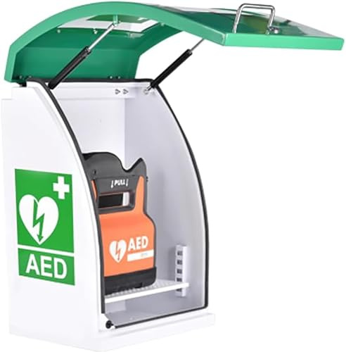 AED Defibrillator Storage Cabinet, Cardiac Defibrillator Steel Storage Cabinet with Key and Alarm, Partition Position Adjustable, for Home, Schools, Clubs and Groups