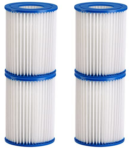 Monzana® Filterkartuschen Größe I 79x89mm 4er Set Typ S1 Auswaschbar Wasserfilter für Pool Whirlpool Schwimmbecken SPA