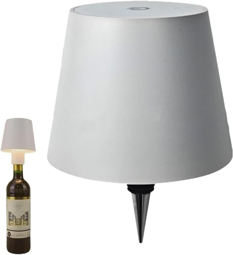 Lecxin Wireless Bottle Lamp,Wireless Bottle Lampshade,Wine Bottle LED Light, 3 Color Stepless Dimming Bottle Lights,Touch Cordless Bottles Table Lamp with RGB Breathing Light Home Bar Decor