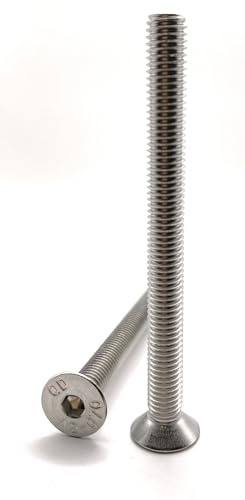 Schrauben M8 x 90 mm, Senkkopf BTR aus Edelstahl A2 | Ø 8 x 90 mm – M8 x 90 mm | FHC Innensechskant (Inbusschlüssel) ISO 10642 / DIN 7991 | Schrauben Edelstahl A2 (V2A/304): 5 Stück Premium Fixation