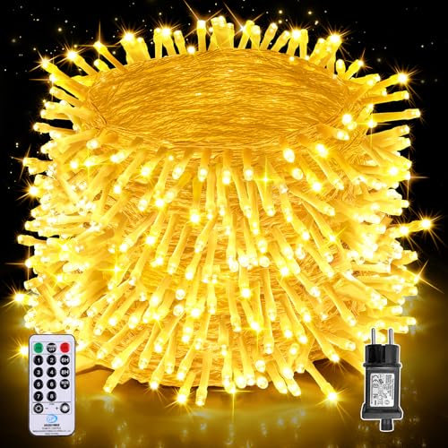 Auriostar Lichterkette Außen 80m 800LED - Lichterkette Weihnachtsbaum Outdoor Innen 8 Modi mit Fernbedienung Timer, IP44 Wasserdicht Lichterkette Strom Warmweiß für Weihnachten Party Garten Hochzeit