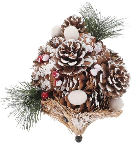 Amosfun 1Stk Strohvogel geschneiter Igel Tannenzapfen-Beeren- Miniatur-Igel Igel Figur Igelfiguren Wohnkultur Tannenzapfen-Figur Igel schmuck kreatives Gras