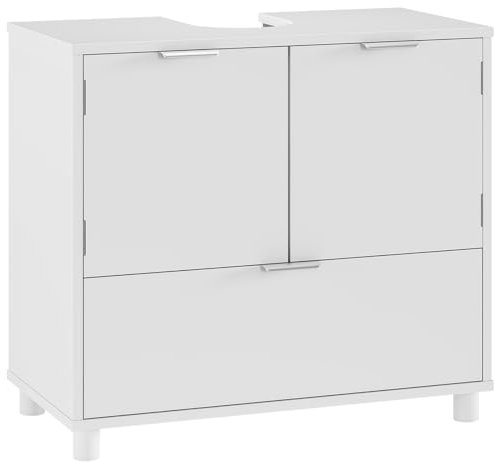 FORABAMB Waschbeckenunterschrank, Badezimmerschrank mit 2 Türen, große Schublade, viel Stauraum, Badezimmer Unterschrank Waschtischunterschrank Badschrank weiß,30 x 60 x 60 cm