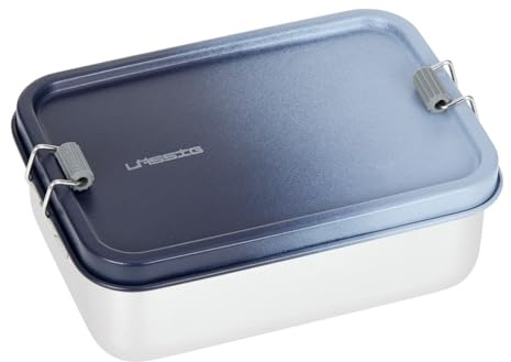 Lässig Boîte à déjeuner en acier inoxydable solide bleu foncé/bleu clair