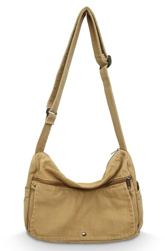 X SIM FITNESSX Canvas Umhängetasche Unisex Schultertasche Messenger Bag aus Oxford-Stoff für Alltag, Büro und Reisen