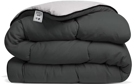 Avenue – Waschbare Bettdecke ohne Bezug – 2-Personen-Bettdecke 200 x 200 cm – Antiallergisch – Wolkenweich – Anthrazit/Taupe – Ganzjahresdecke – Waschbar bei 60 °C
