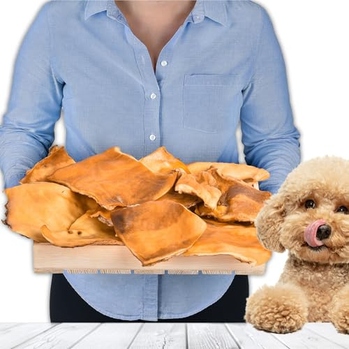 Peau de bœuf pour chiens 1 kg (environ 20-25 pièces) | Article à mâcher en peau de bœuf séchée | 100 % naturel | Séché à l'air libre | Sans céréales | Long plaisir à mâcher pour petits et grands