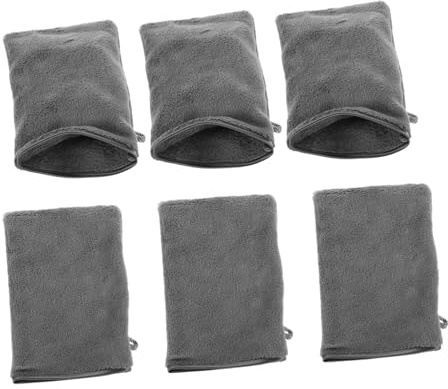 ADOCARN 6stücke Duschbadehandschuhe aus Faser für Gesichtswaschung und Make-up-entfernung Wiederverwendbare Gesichtshandschuhe mit Super Saugfähigkeit für Spa und Bad