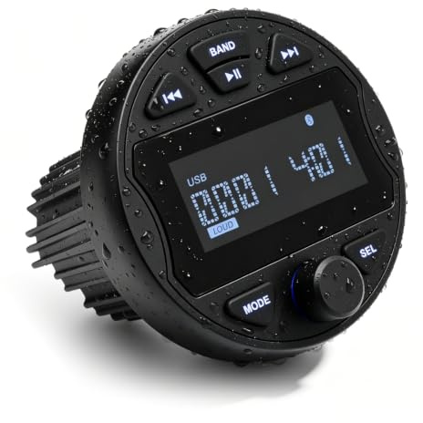 Avutrel Receptor de Estéreo Marino MP3 con Función de Radio Digital Am/FM, USB, BT y Resistencia al Agua IPX6, Ideal para Barcos, Lancha y Uso Profesional | Digital Am/FM, USB, BT y Resistencia al Agua IPX6, Ideal para Barcos, Lancha y Uso Profesional