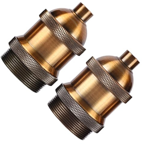 ETHZZLE Douille De Lampe à Vis E27 Vintage En Aluminium Support à Suspendre Rétro Industriel Lot De 2 Pièces Éclairage Intérieur Salle à Manger Bureau Compatible Ampoules Standard
