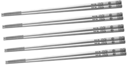 DIYEAH 5 paia Bacchette Cinesi in Acciaio Inossidabile Riutilizzabili da Antiscivolo Design Quadrato Pratico e Resistente per Uso Quotidiano e Ristoranti