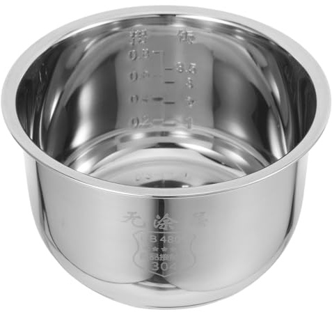 BESPORTBLE Replacement Rice Cooker Inner Pot 1.8L Stainless Steel Rice Cooker Accessories Non Stick Cooking Liner Uncoated Inner Bowl for Electric Universal Fit