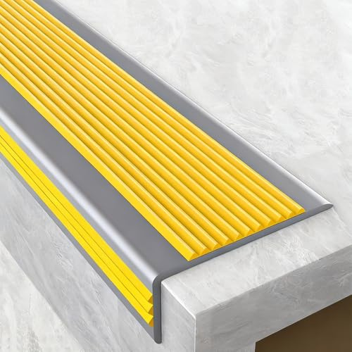 2 Pezzi Paraspigoli, Angolare PVC, Profilo per Bordi Scale, Profili in PVC, Paragradini per Davanzali, Autoadesivi, Facili da Installare per uso Interno ed Esterno(Gold,6x3 cm/2.36x1.18 in)