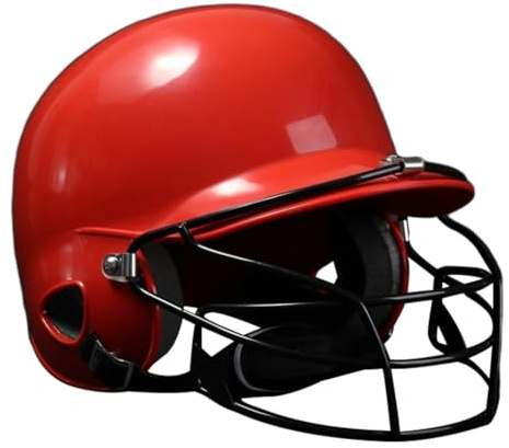 Zambuph Casco da softball ammortizzante per adulti e uomini, per baseball, per proteggersi dagli impatti, casco da softball fastpitch, per ricevitori di baseball, Rosso, 31x21x21cm