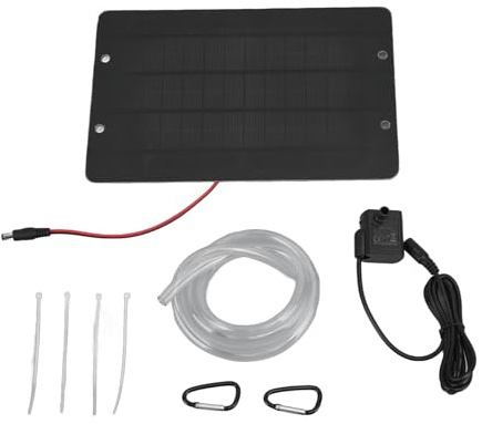 Baxnore Kit fontana solare 6V 10W Pannello solare monocristallino ad alta efficienza Pompa acqua con angolo regolabile per vaschetta per uccelli Piccolo laghetto Giardino Acquario