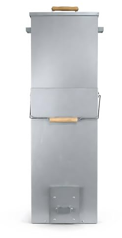 Eversmoke Teleskop-Räuchertonne, Eckig | Ausziehbarer Räucherofen für Fisch & Fleisch, Inkl. Thermometer, 10 S-Haken & Rost, Platzsparend klappbar