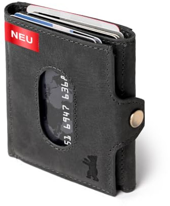 Berliner Bags Hamburg Cartera Mini de Cuero para Hombre con Monedero, RFID