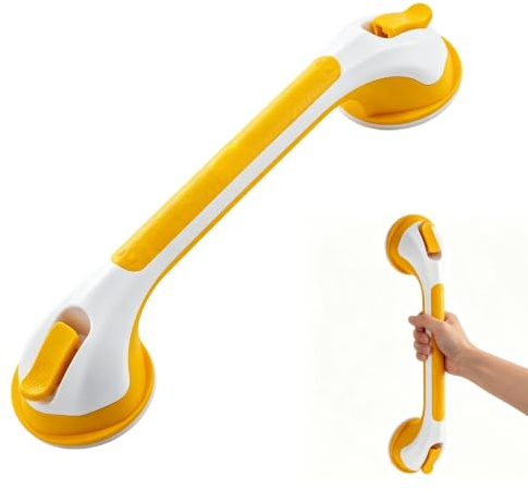 Suction Grab Rails for Bathroom, 16.8 inch Portable Mobility Aid Safety Handle with Suction Cup Fitting, MAX Hold 110 KG Bath Safety Grab Rail for Elderly, Seniors, Disabled - No Drilling Required