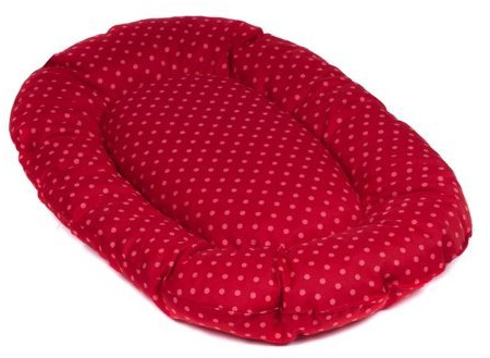 adena Hundekissen oval 50 x 30 cm - Tupfen rot