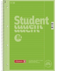 Brunnen 10 x Kollegblock Student Colour Code A4 90g/qm 80 Blatt Kiwi Lineatur 25