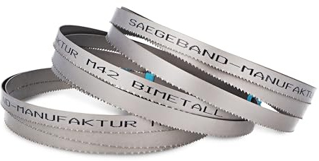 Pack de 3 hojas de sierra de cinta Premium M42 HSS bimetálicas 1435 x 13 x 0,65 mm con 8/12 dientes por pulgada (TPI) - para metal, acero, aluminio, metales no ferrosos y aleaciones ligeras