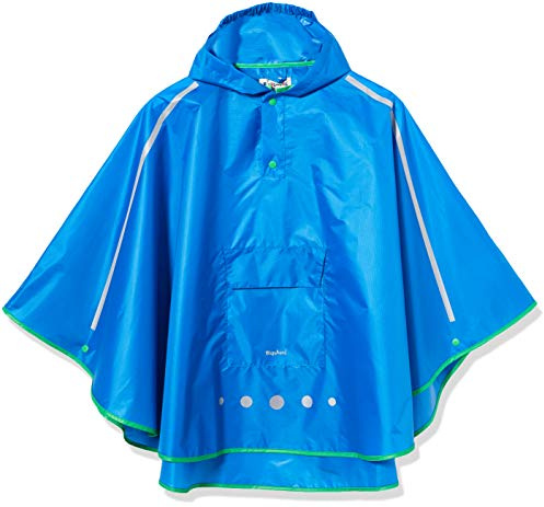 Playshoes Poncho antipioggia pieghevole, Giacca antipioggia impermeabile Unisex - Bambini e ragazzi, blu, XL