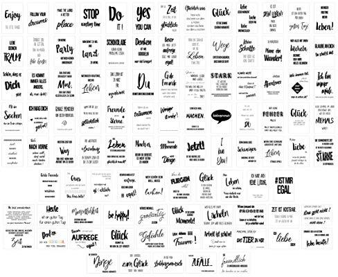 Edition Seidel Set 100 Postkarten Leben & Momente mit Sprüchen Karten mit Spruch Geschenk Geschenkidee Geburtstagskarten Geburtstag Liebe Freundschaft Leben Motivation lustig schwarz weiß (20555)