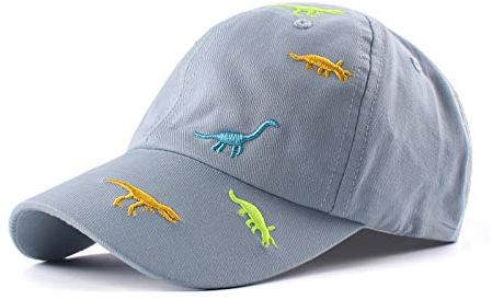 XIAOHAWANG Sommer Baseball Cap für Jungen Mädchen Verstellbar Sport Kappe Kinder Mit Dinosaurier-Stickerei Schirmmütze Kinder UV Schutz 2-6Jahren (as3, Age, 2_Years, 6_Years, (Himmelblau))
