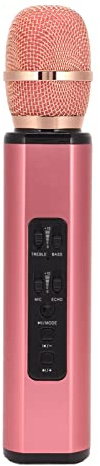 Sorandy K6 Drahtloses Bluetooth-Karaoke-Mikrofon, Tragbares Handheld-Karaoke-Mikrofon-Lautsprecher-Maschine, 2000-mAh, Bluetooth-Mikrofon für Geburtstagsparty zu Hause(Rosa)