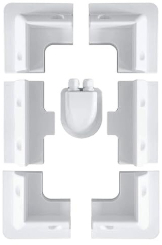 TRAMILY 7 soportes de montaje para panel solar, color blanco, rectangulares, soportes de esquina, resistentes a los rayos UV, para marcos de madera, autocaravanas, barcos, caravanas