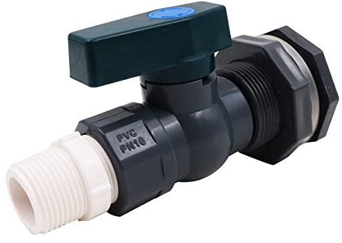 WANGCL 1 Inch PVC Spigot Rain Barre Faucet Kit Rain Barrel Valve with Bulkhead Fitting Adapter for Water Tanks Aquariums Tubs Pools