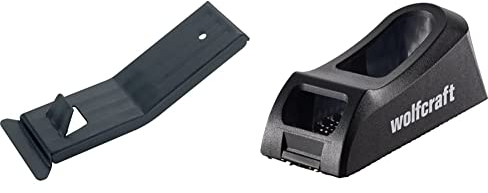 wolfcraft 4045000 Lève-Plaque avec crochet de traction | Pour plaques de plâtre & 4013000 Rabot-bloc | Pour plaques de plâtre | Surface de râpe de 150 x 57 mm