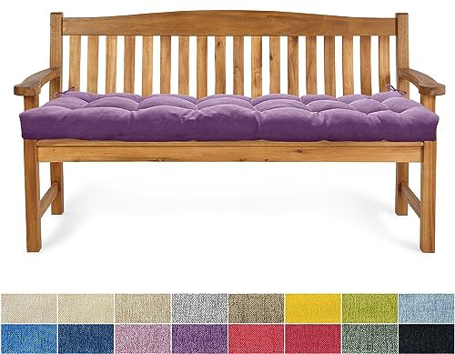 PHUSTJKL Bankauflage Bankkissen 80X40X6CM Sitzkissen für Bank rutschfeste Bankpolster Gartenbankkissen Rückenkissen Schaukel Stuhlkissen für Outdoor/Indoor Gartenmöbel Terrasse-Blau Lila