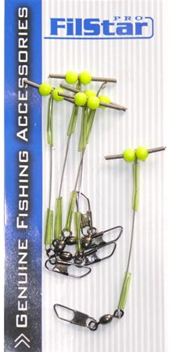 PRO FILSTAR 5 Stück Abstandshalter mit Wirbel - Köderfisch Montage | Anti Tangle Boom - Paternoster Hering Rig - Angelwirbel Heringssystem - Heringe Angeln - Heringsangeln - Fishing Accessories