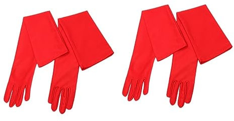 WRITWAA 2stücke Lange Brauthandschuhe Aus Elastischem Spandex Elegante Hochzeitsaccessoires Rot Für Besondere Anlässe Abendveranstaltungen Und Partys Für Braut