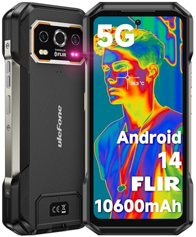 Ulefone Armor 27T Pro 5G Rugged Smartphone, Thermal Imaging 24GB+256GB Android 15, 10600mAh 33W, 50MP+64MP Night Vision 6.78 120Hz Corning Gorilla Glass Victus, Dual SIM Mobile Phones