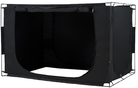VEVOR Bed Tent, Pongee Fabric, 3 Doors Breathable Dream Tent with 0.43 in Fiber Poles on Bed Privacy, Full Size 70% Blackout Sleeping Bed Canopy, Fit for Kids Playhouse and Adults Sleeping Tent