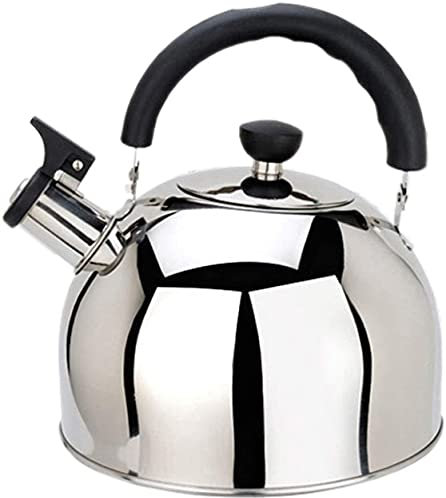 MYVVKIA Whistling Teapot Whistle Teapot Bakelite Handle Stainless Steel Household Teapot for Stove with Dust Cover for Camping