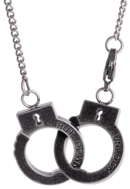 Faszinierend Halskette Ketten Schmuck Herren Frauen Anhänger Necklace Handschellen Anhänger Halskette Für Männer Und Frauen Persönlichkeit Punk Hip Hop Rock Al19936-Schwarz