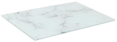 Harbour Housewares Rectangle Glass Chopping Board - 30cm x 20cm - Marble - 1x Tempered Heat-Resistant Home Kitchen Worktop Saver Hob Cooker Stove Top Surface Protector Cover Cutting Boards